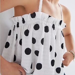 Anthropologie polka dot swing top sz S